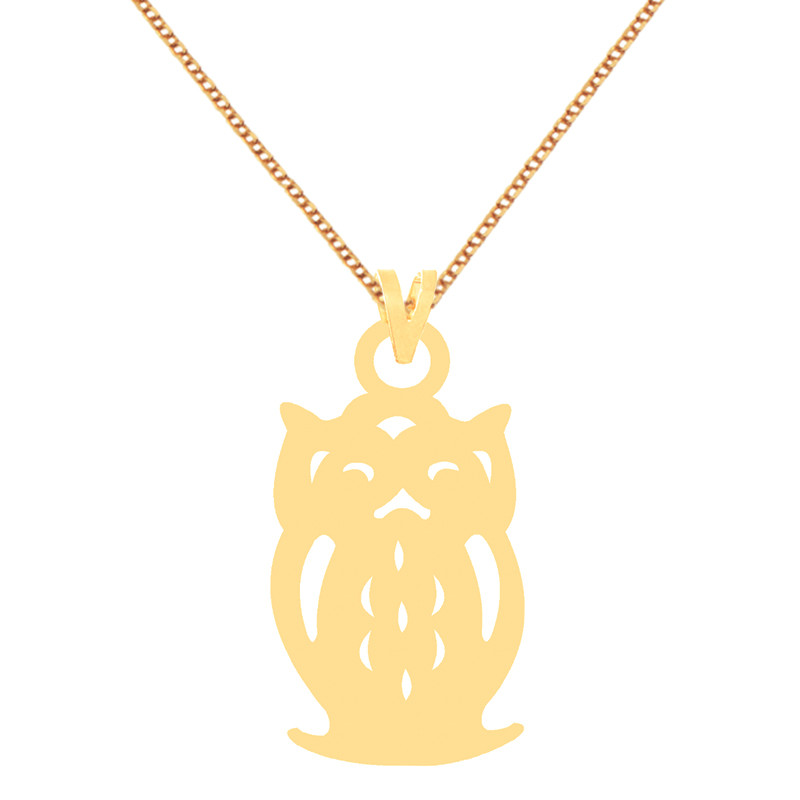 گردنبند طلا 18 عیار زنانه کرابو طرح جغد مدل Kr71726