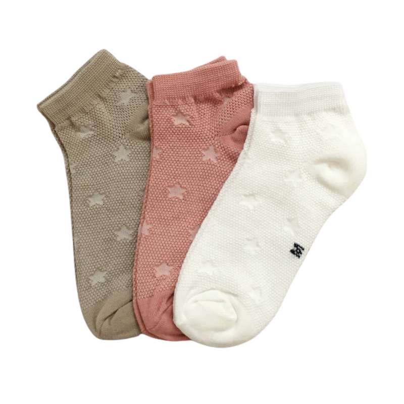 جوراب دخترانه مدل ستاره ای مجموعه 3 عددی