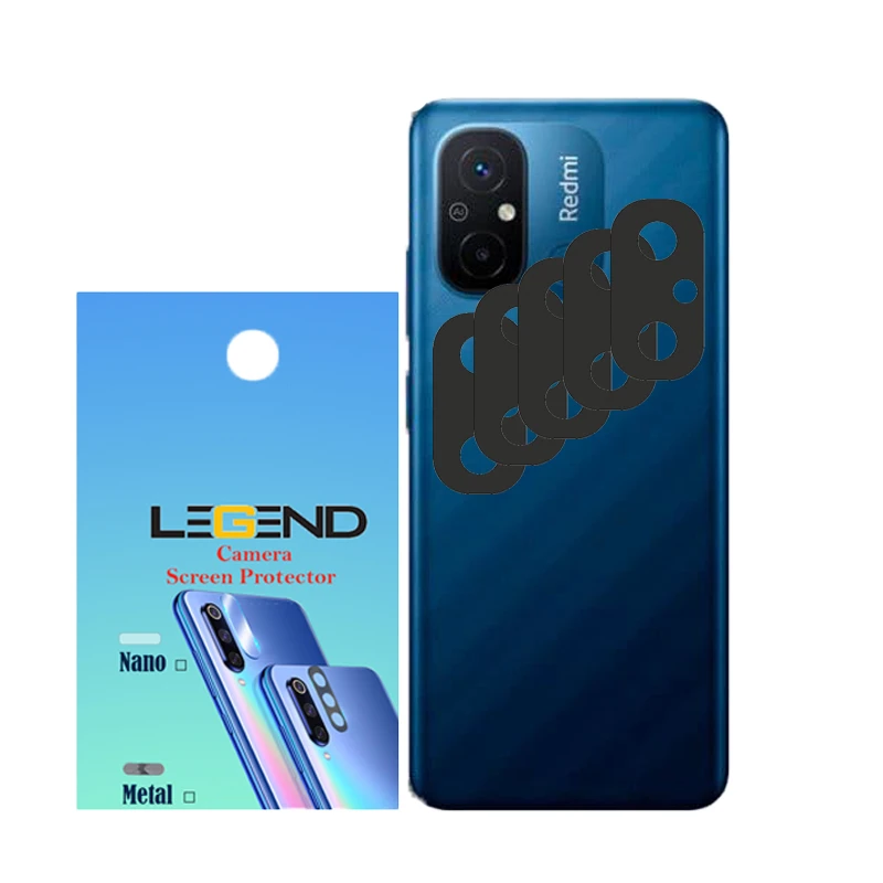 محافظ لنز دوربین لجند مدل فلزی مناسب برای گوشی موبایل شیائومی Redmi 12C بسته 5 عددی