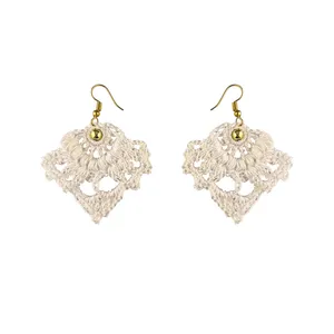 گوشواره دست دوز زنانه مدل قلاب بافی کد Gosh - 003