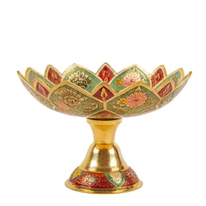 میوه خوری برنجی مدل میناکاری طرح لاله