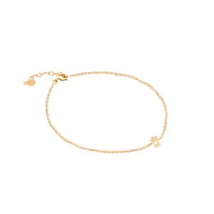 دستبند زنجیری طلا 18 عیار دخترانه الی گالری مدل  دخترک