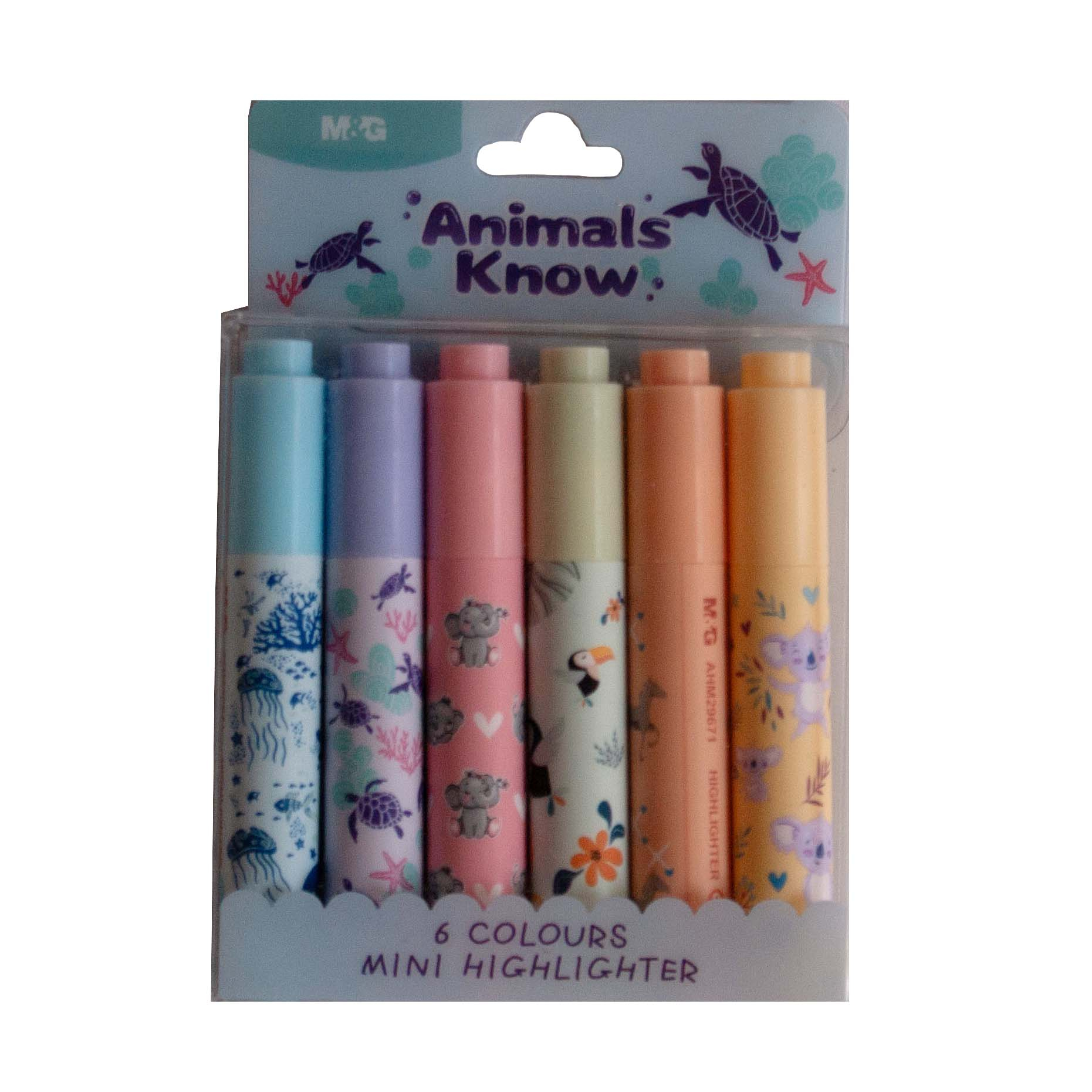 ماژیک علامت گذار ام اند جی مدل  ANIMAL KNOW MINI بسته 6 عددی