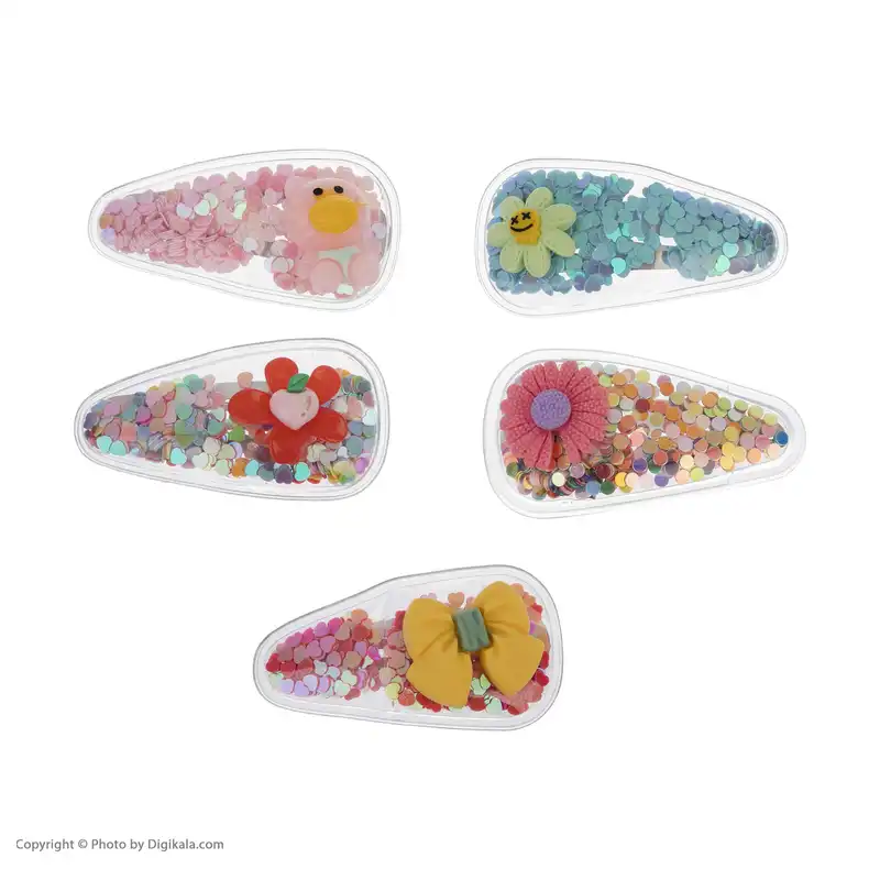 گیره مو دخترانه مدل هلیا کد 1 بسته 5 عددی