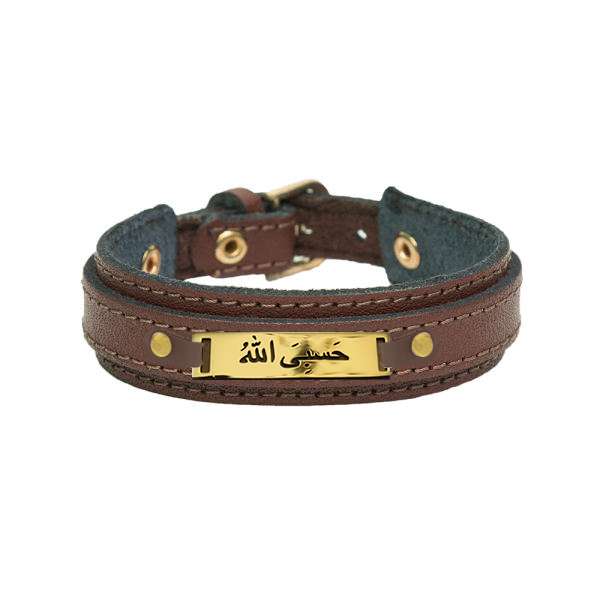 دستبند مردانه مدل چرم حسبی الله