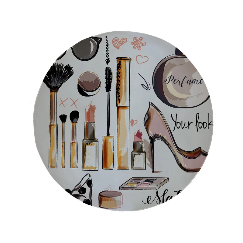 پادری مدل دایره طرح لوازم آرایشی کد 8457 سایز 90 × 90 سانتی متر