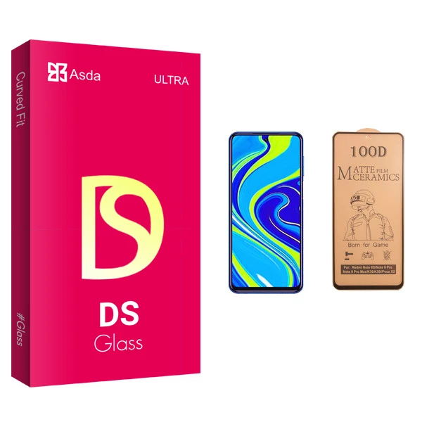 محافظ صفحه نمایش سرامیکی آسدا مدل DS glass مناسب برای گوشی موبایل شیائومی Redmi Note 9s