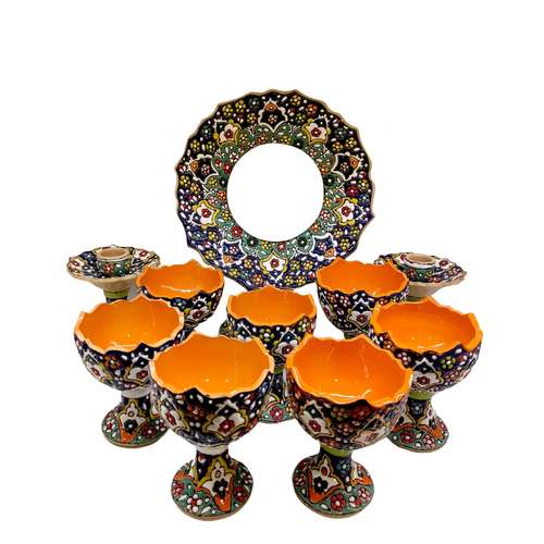 مجموعه ظروف هفت سین ده پارچه مدل میناکاری کد 44