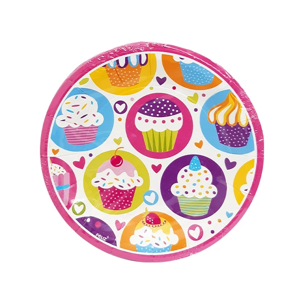 پیش دستی یکبار مصرف مدل کاپ کیک کد CupcakePlate1 مجموعه 10 عددی
