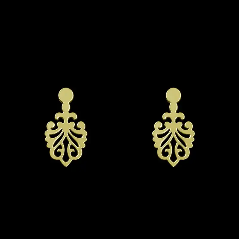 گوشواره طلا 18 عیار زنانه مدوپد مدل اسلیمی کد GA1-15277