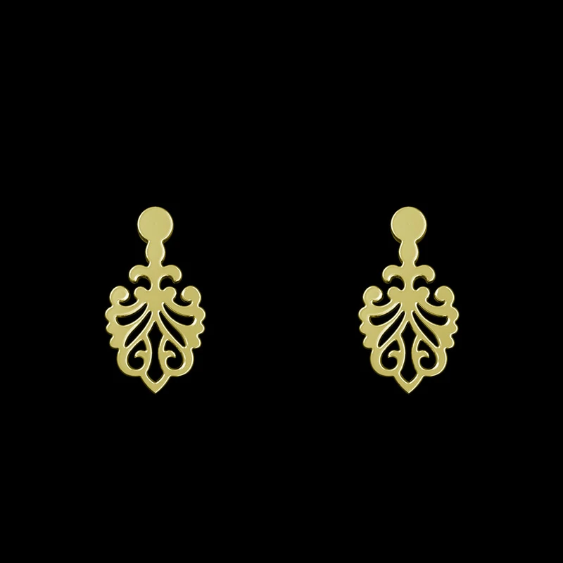 گوشواره طلا 18 عیار زنانه مدوپد مدل اسلیمی کد GA1-15277