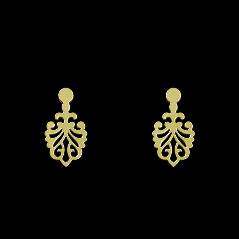 گوشواره طلا 18 عیار زنانه مدوپد مدل اسلیمی کد GA1-15277