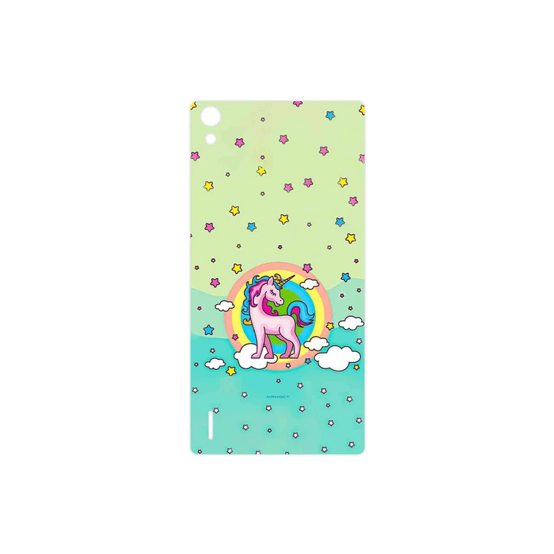 برچسب پوششی ماهوت مدل Rainbow unicorn adventure مناسب برای گوشی موبایل هوآوی Ascend P7