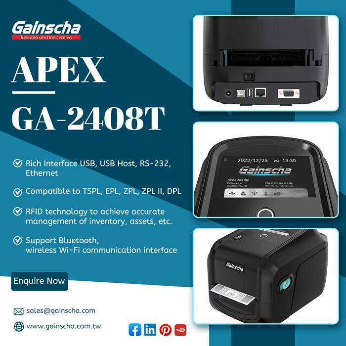 لیبل پرینتر رومیزی گینشا مدل GA2408T