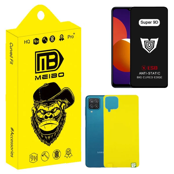 محافظ صفحه نمایش میبو مدل Super 9D مناسب برای گوشی موبایل سامسونگ Galaxy A12 به همراه محافظ پشت گوشی