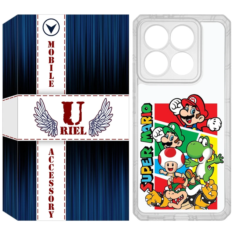 کاور یوریل مدل Clear کد 76 طرح ماریو مناسب برای گوشی موبایل شیائومی 14T / 14T Pro