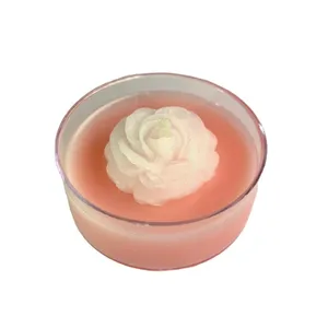 شمع دست ساز تاو طرح شکوفه گل رز معطر مدل T1052