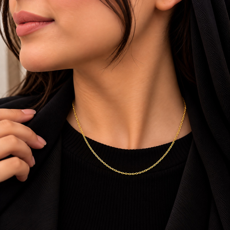 زنجیر طلا 18 عیار زنانه حلقه ای (فلامینگو) زربیم مدل ZN 100