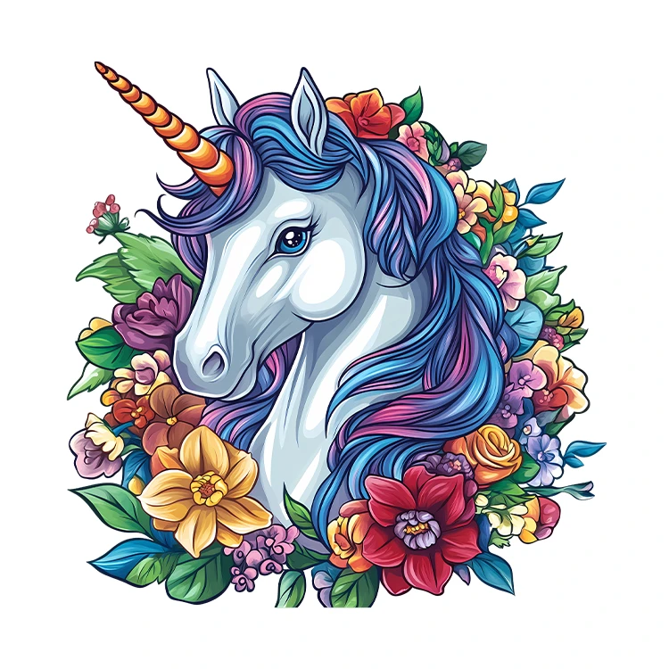 استیکر پارچه و لباس پاد آفرین مدل کارتونی یونیکورن کد S126