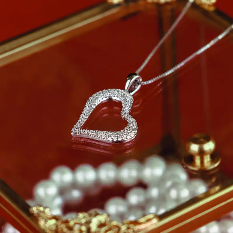 نیم ست نقره زنانه جی تی ای مدل قلب