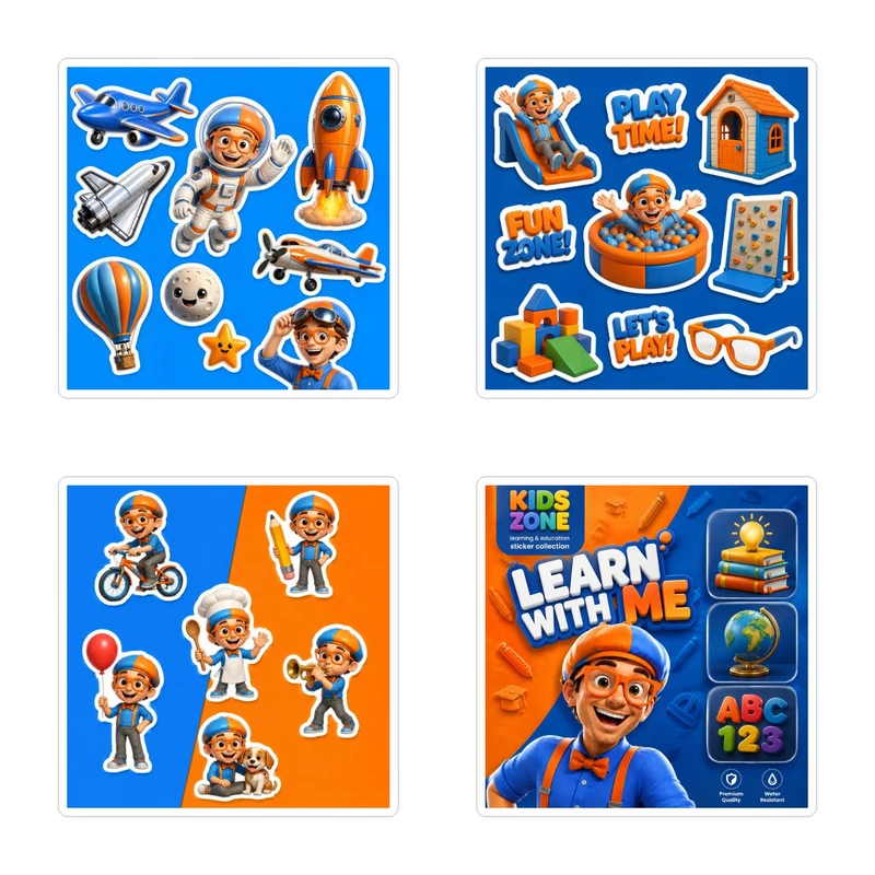برچسب مدل Blippi کد ۱۲۰ بسته ۴ عددی