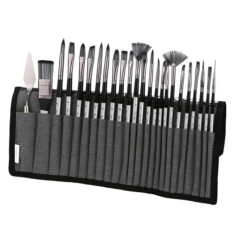 ست قلم مو ژوتینگ مدل کیف دار کد silux24 مجموعه 24 عددی