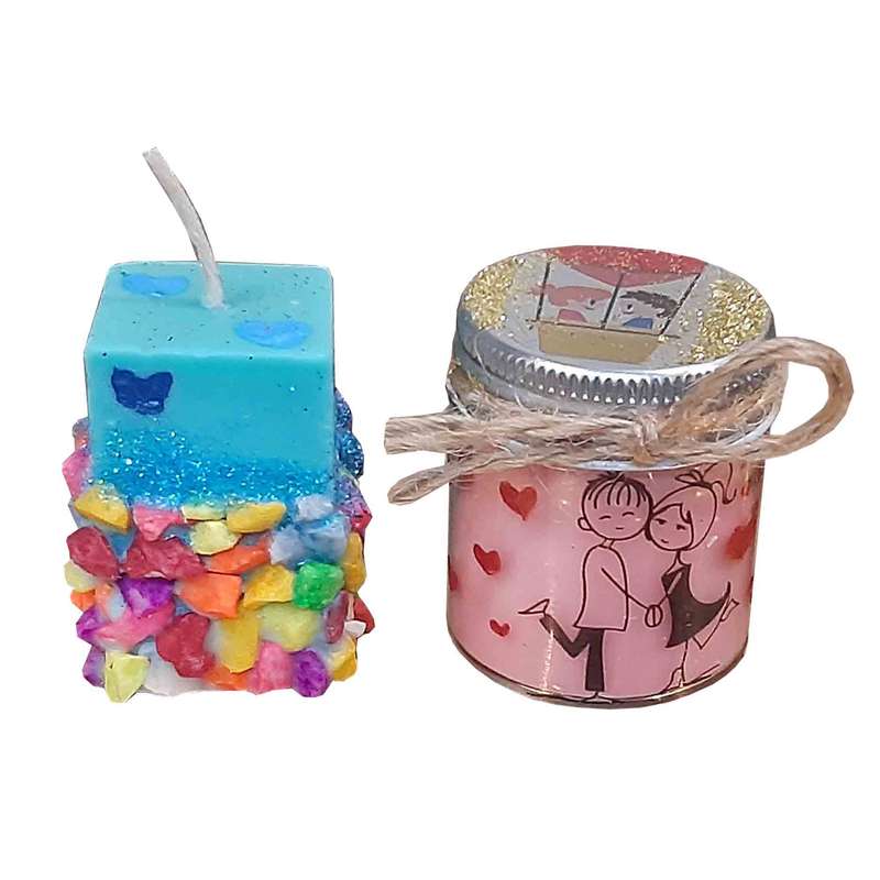 شمع لیوانی مدل عطری کد 055 مجموعه دو عددی