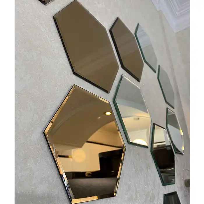 آینه مدل دکوراتیو شش ضلعی بسته ده عددی