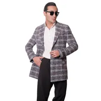 پالتو مردانه مدل چهارخانه موهر 3-3