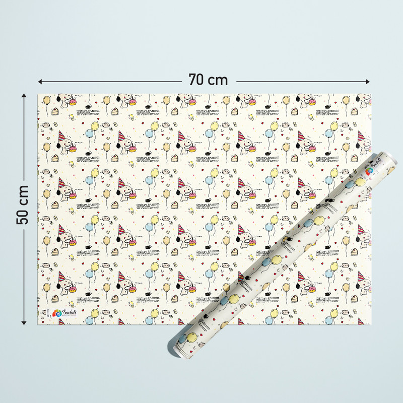 کاغذ کادو صدفی طرح اسنوپی بسته 5 عددی