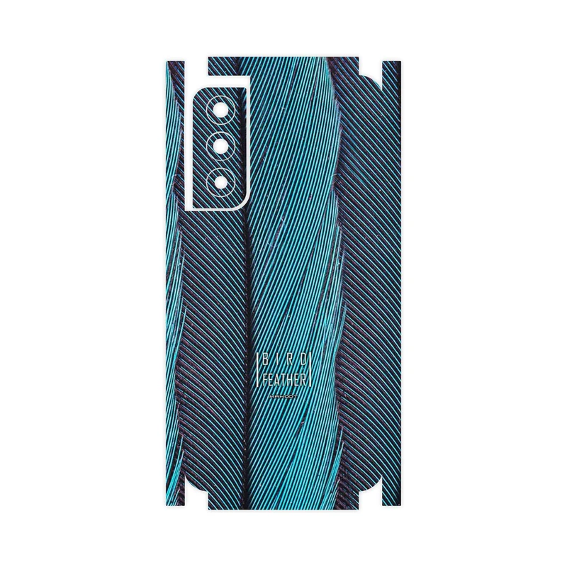 برچسب پوششی ماهوت مدل Turquoise feathers-FullSkin مناسب برای گوشی موبایل سامسونگ Galaxy S21 FE 5G