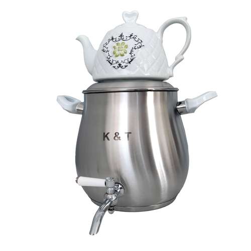 ست کتری و قوری کی اند تی مدل استیل ضدزنگ مات کد 1023