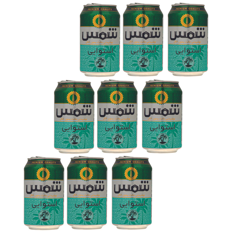 نوشیدنی مالت بدون الکل استوایی شمس -330 میلی لیتر بسته 9 عددی