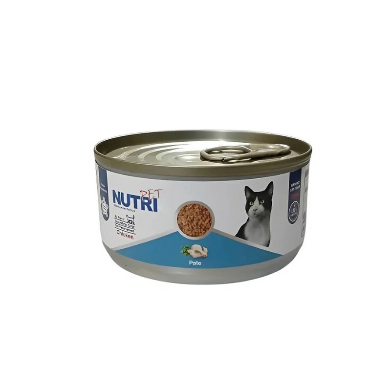 کنسرو غذای گربه بالغ نوتری پت مدل پک مرغ طعم مرغ وزن 480 گرم