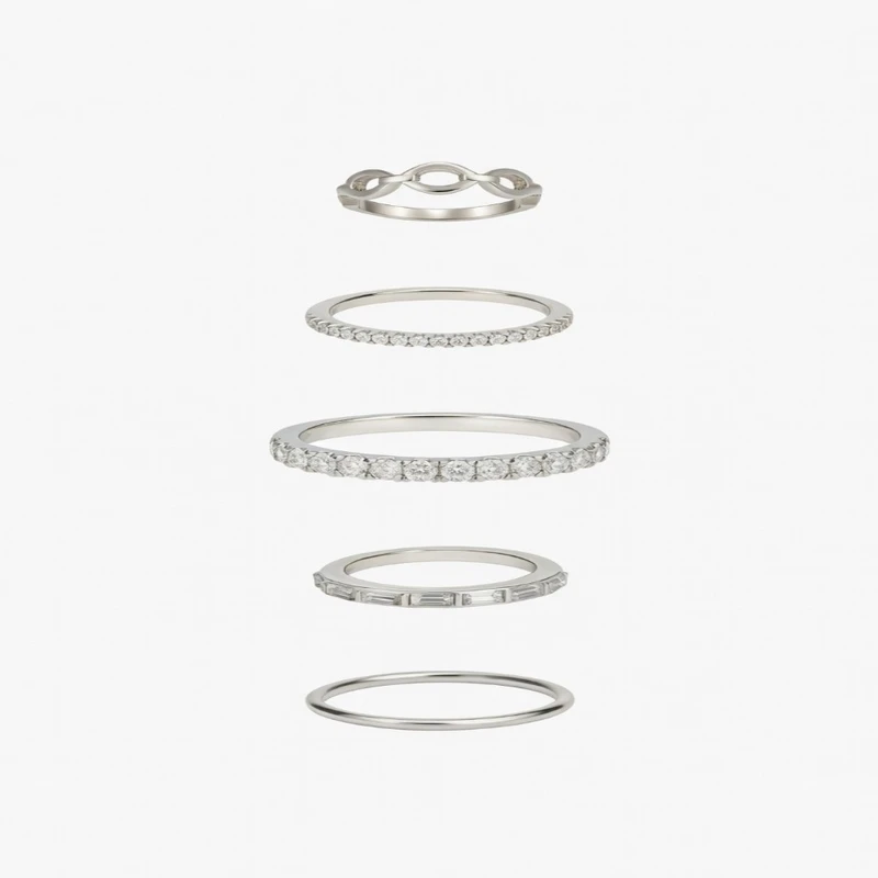 انگشتر زنانه مدل استک بسته 5 عددی