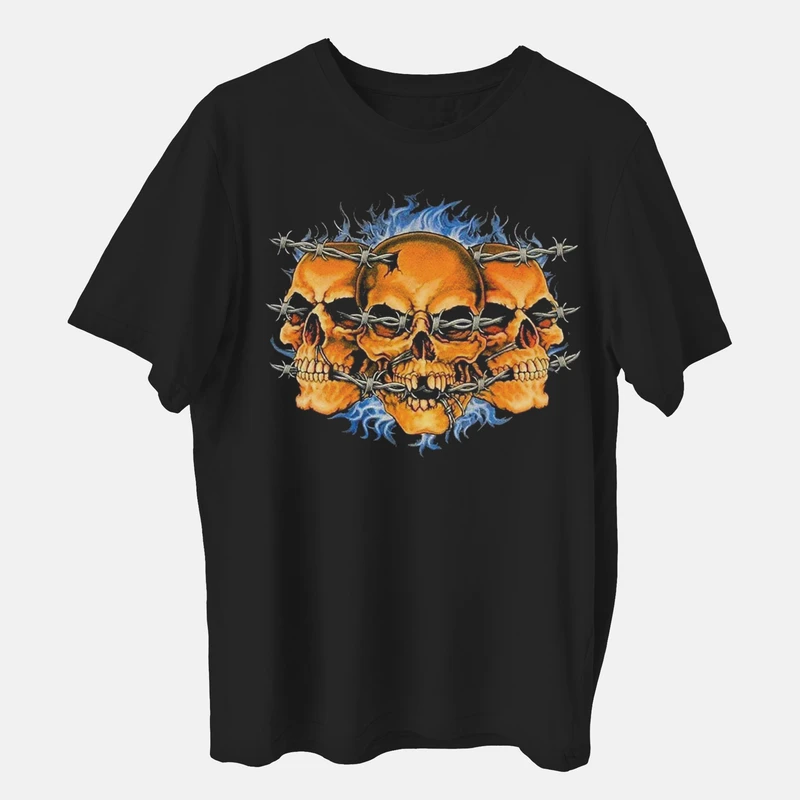 تی شرت آستین کوتاه مردانه مدل اسکلت سه کله z232