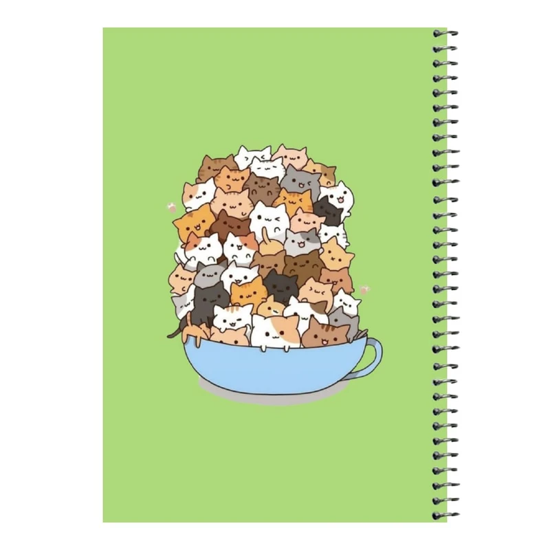 دفتر مشق 80 برگ اس جی مدل گربه های فنجانی   