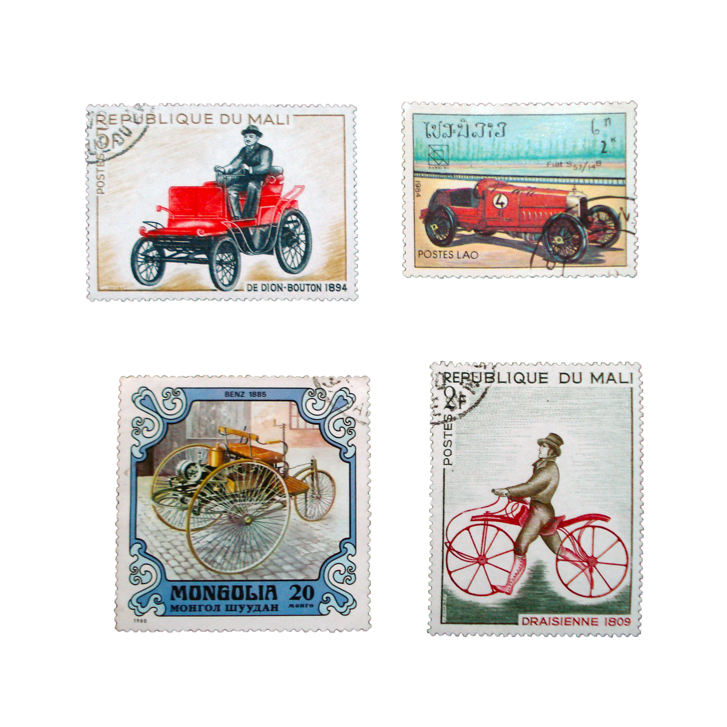 تمبر یادگاری مدل وسایل نقلیه کد h-322 مجموعه 4 عددی