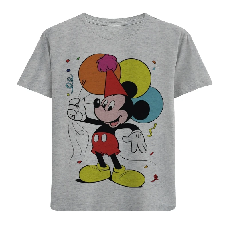 تی شرت آستین کوتاه بچگانه مدل میکی موس و بادکنک F562