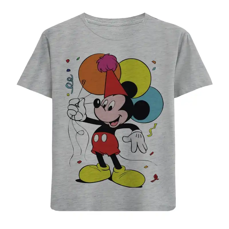 تی شرت آستین کوتاه بچگانه مدل میکی موس و بادکنک F562
