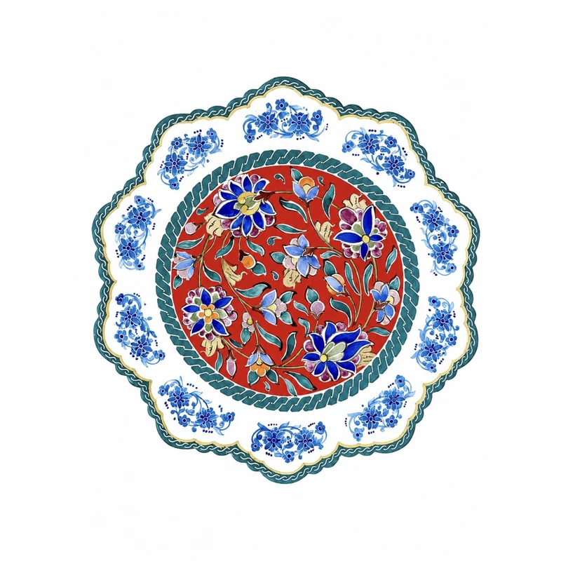 بشقاب میناکاری مسی کد ۱۲۸