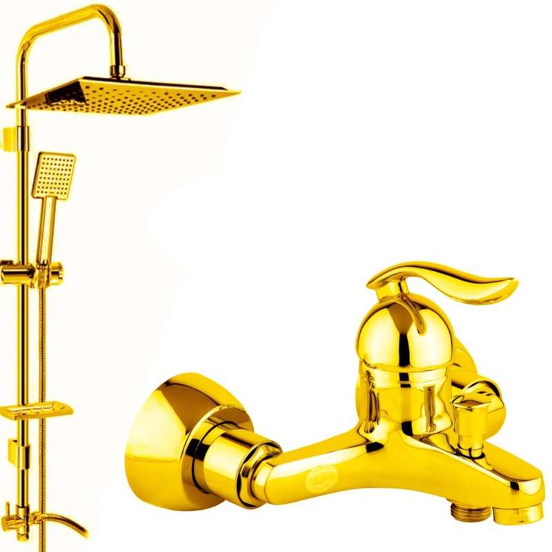 شیر حمام شیرالات رز مدل ونیز پلاس به همراه علم دوش حمام شیر حمام شیرالات رز مدل ونیز پلاس به همراه علم دوش حمام