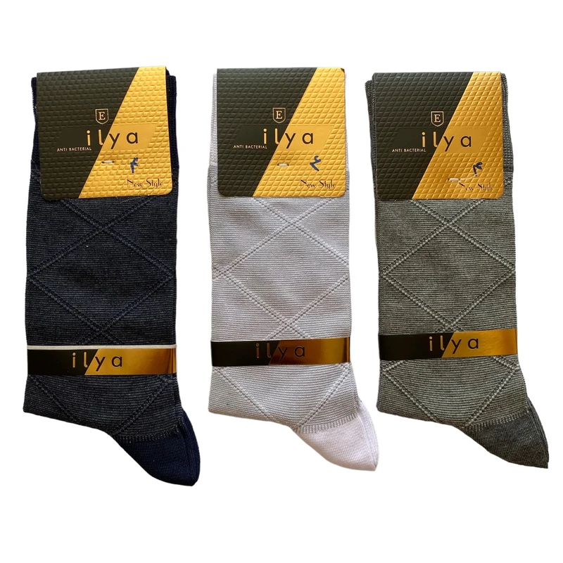 جوراب مردانه ایلیا مدل ems مجموعه 3 عددی