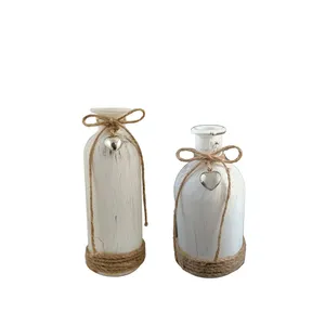 گلدان دکوری مدل White-glass مجموعه دو عددی