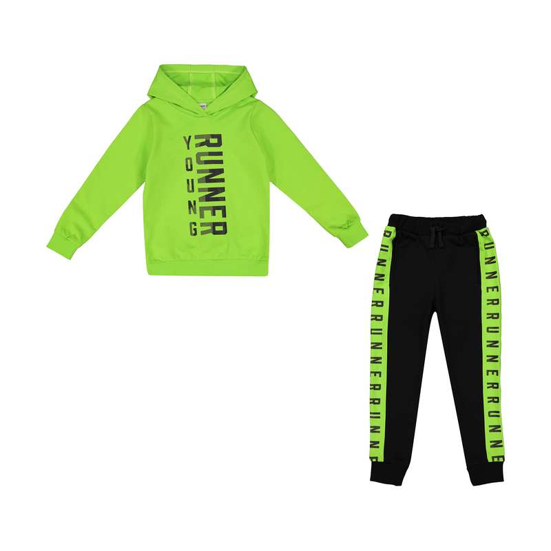 ست هودی و شلوار پسرانه ال سی وایکیکی مدل 0W55767Z4-FKX-BRIGHTGREEN