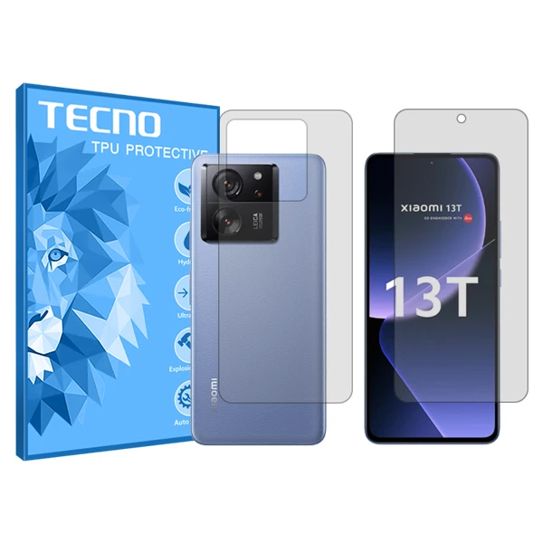 محافظ صفحه نمایش شفاف تکنو مدل Hygel مناسب برای گوشی موبایل  شیائومی 13T به همراه محافظ پشت گوشی