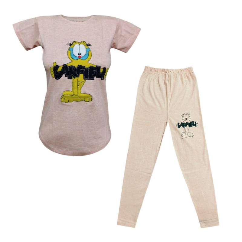 تی شرت آستین کوتاه و شلوار زنانه مدل گارفیلد 66