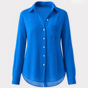 شومیز آستین بلند یقه برگردان زنانه مدل Chemise-Chiffon Crepe copperas-01