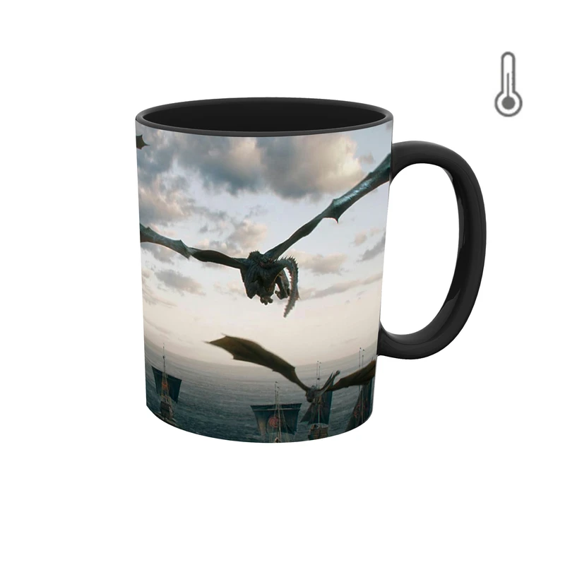 ماگ حرارتی طرح سریال گیم اف ترونز جان اسنو بازی تاج و تخت