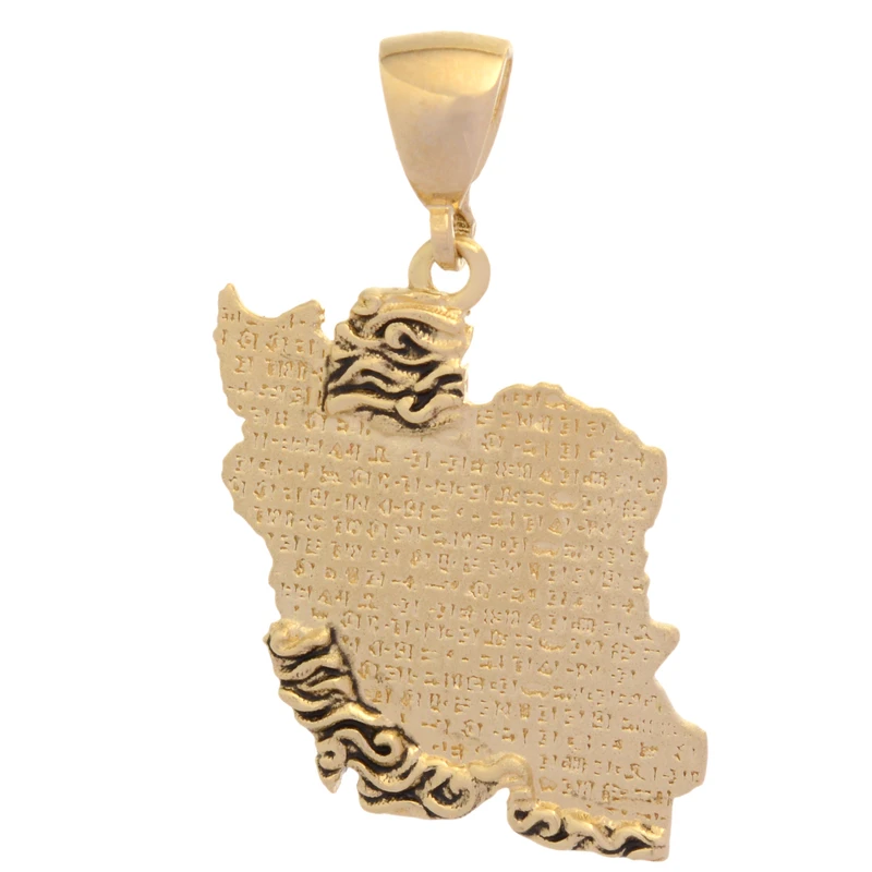 آویز گردنبند طلا 18 عیار زنانه طلای مستجابی طرح ایران کد 983